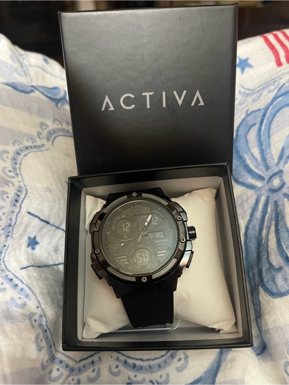 Activa Men's Black Analog-Digital Sport Watch